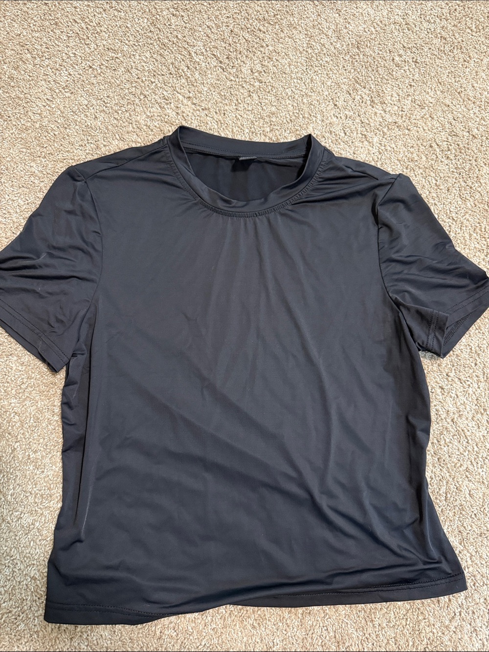 SHEIN Black Short Sleeve Crew Neck Tee
